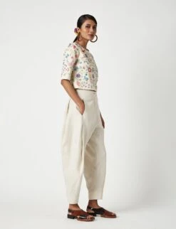 Ecru Multi Arbor Emboidered Blouse -Africans Shop 15lg153