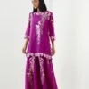 Magenta With Ecru Top With Thread Embroidery -Africans Shop 1626magentaecru1