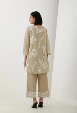 Beige Cotton Top With Thread Embroidery -Africans Shop 1662topbeige b