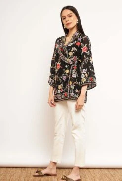 Black Patine Wrap Top -Africans Shop 177672