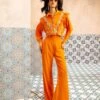 Orange Elaine Parsi Gara Frill Shirt -Africans Shop 183411