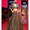 Black Roshini Scallop V- Neck Blouse With Lehenga -Africans Shop 1 2724