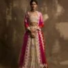 Yunus Ivory Gota And Mirror Lehenga Set