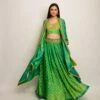 Patang Embroidered Shibori Green Lehenga Cape Set -Africans Shop 1 44923