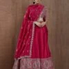 Red Zardosi Embroidered Lehenga Set In Raw Silk -Africans Shop 1 7168