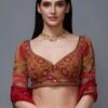 Red Madhuhira Embroidered Silk Blouse 1 Red Madhuhira Embroidered Silk Blouse -Africans Shop 1 79311