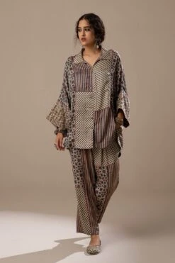 Boond Smoking Pant In Offwhite & Red