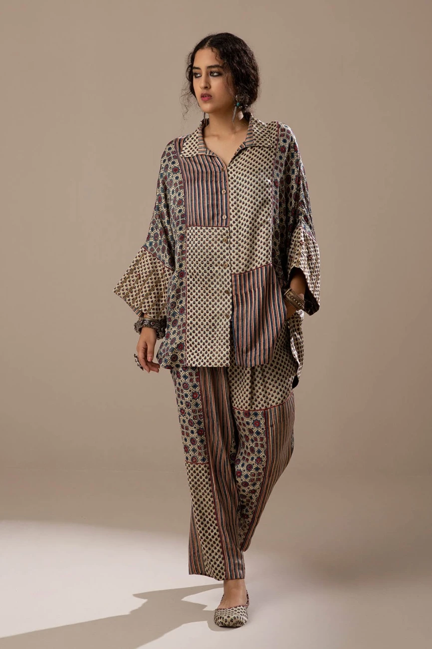 Boond Smoking Pant In Offwhite & Red 3 Boond Smoking Pant In Offwhite & Red