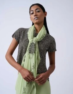 Green Embroidered Blouse In Handloom Cotton -Africans Shop 20263