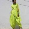 Neon Green Asymmetrical Top -Africans Shop 261051