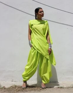 Neon Green Asymmetrical Top -Africans Shop 261052