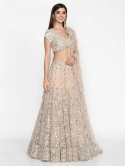 Blush Lehenga Set With Hand Mirror Embroidery -Africans Shop 2 20148