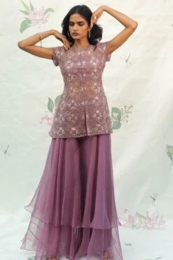 Front Open Peplum Top Paired With Layered Pants -Africans Shop 2 21526