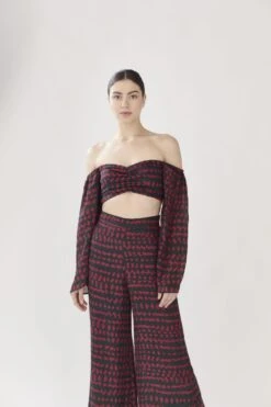 Dark Green And Dark Pink Abstract Print Top -Africans Shop 2 39881