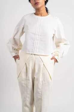 Ivory Shoulder Buttoned Top -Africans Shop 2 45640