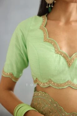 Green Gul Neer Yuvani Blouse -Africans Shop 3045bl2