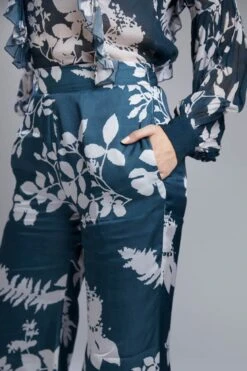 Vintage Teal And White Floral Pants -Africans Shop 3 12093