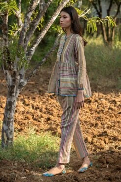 Kamal Striped Beige Pant -Africans Shop 3 24201