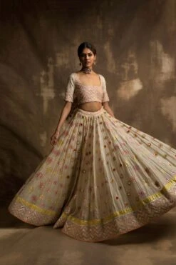 Yunus Ivory Gota And Mirror Lehenga Set -Africans Shop 3 26229