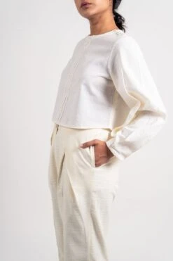 Ivory Shoulder Buttoned Top -Africans Shop 3 35613