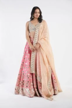 Candy Pink And Light Green Lehenga Set -Africans Shop 3 35820