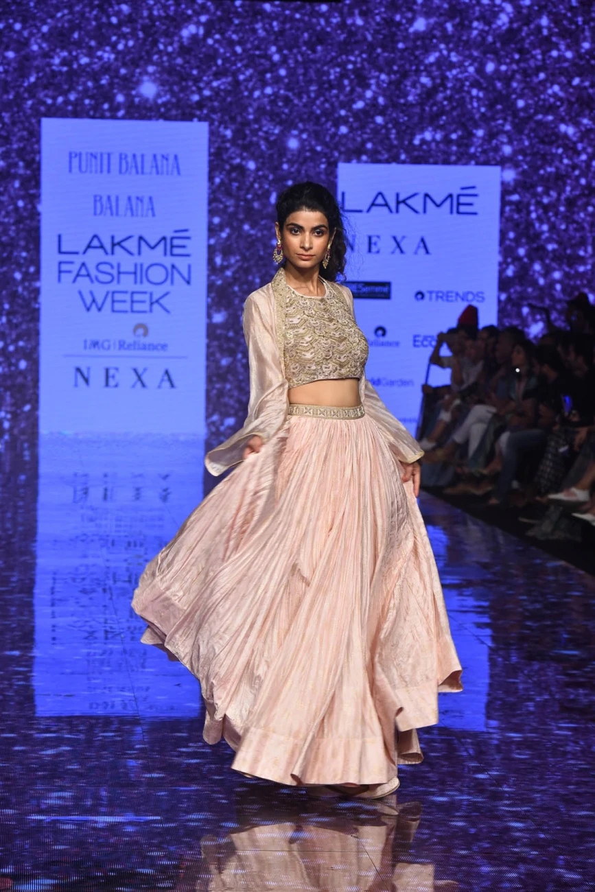 Powder Pink Organza Cape With Skirt And Heavy Work Top 5 Powder Pink Organza Cape With Skirt And Heavy Work Top - Image 3