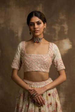 Yunus Ivory Gota And Mirror Lehenga Set -Africans Shop 4 16205