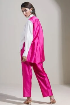 Wine Color Block Shirt With Pants -Africans Shop 4 19108