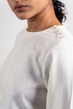 Ivory Shoulder Buttoned Top -Africans Shop 4 22722