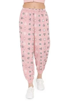 Pink Colour Printed Art Crepe Back Tie-Up Bomber Jacket With Jogger Pant -Africans Shop 4 23213