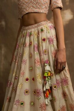 Yunus Ivory Gota And Mirror Lehenga Set -Africans Shop 5 7272