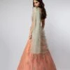 Coral Embroidered Choli And Lehenga With Aqua Dupatta -Africans Shop PSST1218 9