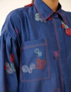 Blue Silk Chanderi Straight Short Kurta With Pants 15 Blue Silk Chanderi Straight Short Kurta With Pants -Africans Shop adh086