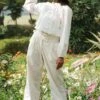 Ivory Suzzane Waist Tie Up Pants -Africans Shop ahmss22021 1