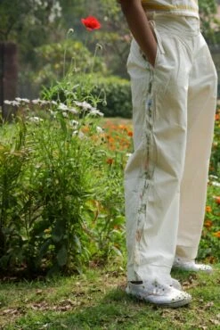 Ivory Suzzane Waist Tie Up Pants -Africans Shop ahmss22021 2