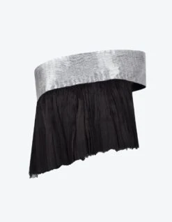 Black Glass-Organza Off-Shoulder Top -Africans Shop akaw22t64