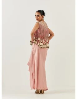 Light Pink Cord Top With A Pick Up Skirt Set -Africans Shop akpogd1132bom3099b