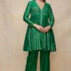 Gota Pleating Green Gota Straight Pants -Africans Shop asgulabosp1gpgreen1