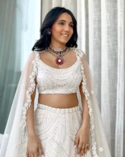Ivory Queen Of Pearls Lehenga -Africans Shop at221001b
