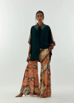 Deep Teal Mandala Shirt -Africans Shop aw22amsh63