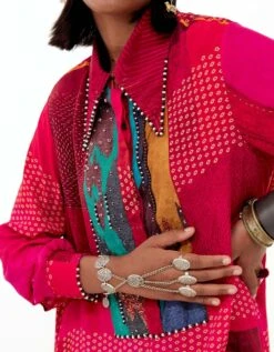 Shocking Pink Atri Straight Shirt -Africans Shop aw23bksh24