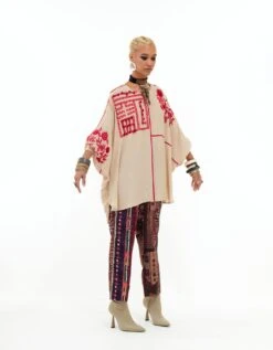 Ivory Mandala Shirt -Africans Shop aw23bksh84