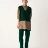 Emerald Green With Umber Hand Knitted Sweater Vest -Africans Shop aw23s031