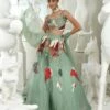 Azize Lehenga Set In Sage Green -Africans Shop azizesagegreen1