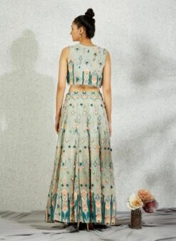 Pale Blue Hand Embroidered Lehenga Set -Africans Shop b 20941