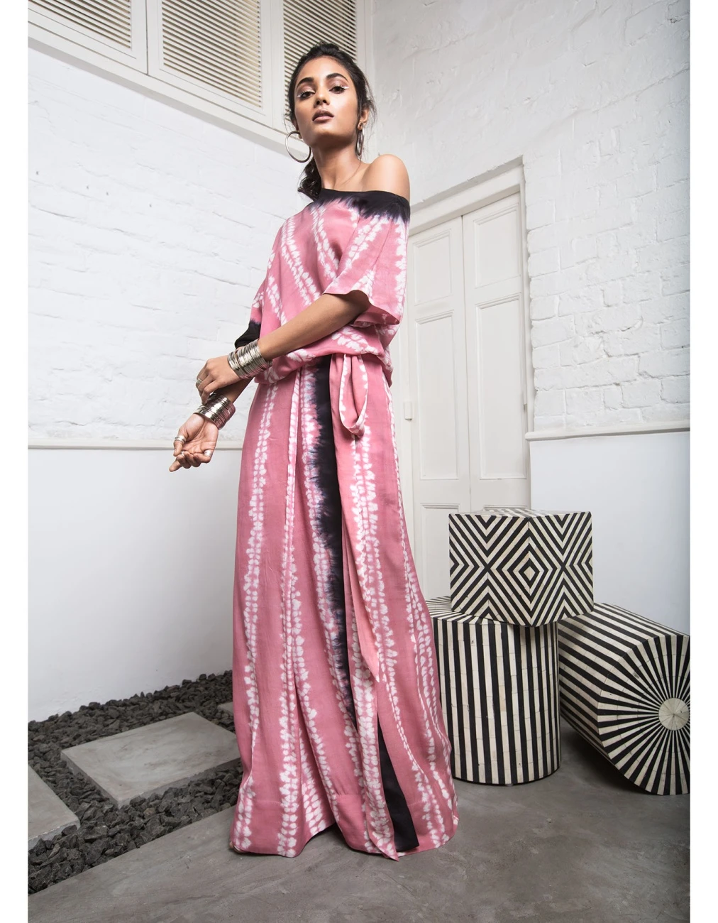 Old Rose Almond Shibori New Ald Top With Almond Shibori Wrap Pant 5 Old Rose Almond Shibori New Ald Top With Almond Shibori Wrap Pant - Image 3