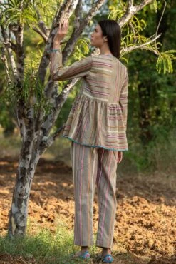 Kamal Striped Beige Pant -Africans Shop b 37884