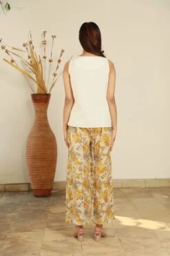 Seher Hazel Grey Floral Print Pants -Africans Shop b 39407