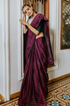 Green And Ivory Silk Blouse -Africans Shop b 39454