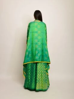Patang Embroidered Shibori Green Lehenga Cape Set -Africans Shop b 42751